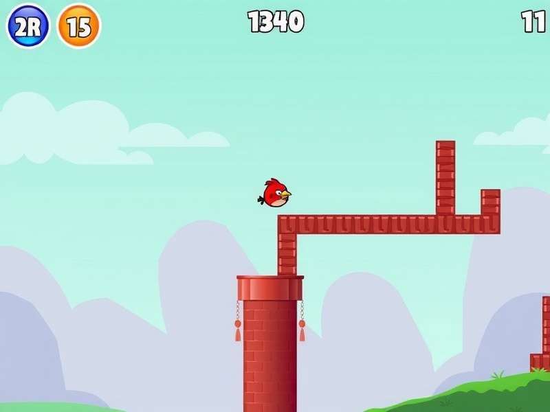 Flappy Bird game screenshot showing yellow bird and green pipes