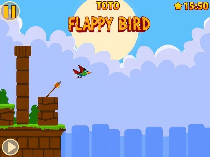 Flappy Bird gameplay screenshot showing the bird navigating green pipes