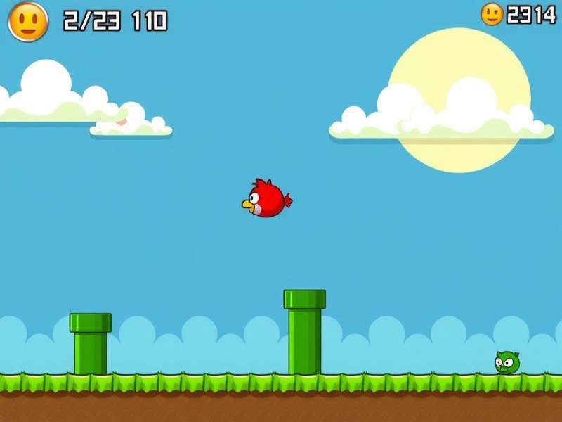 Flappy Bird Remake APK gameplay screenshot showing the bird flying through pipes