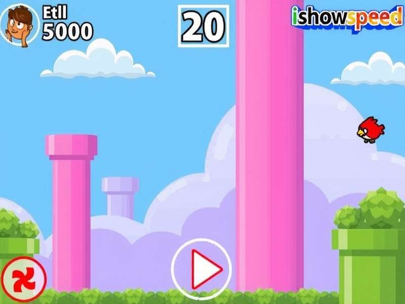 iShowSpeed playing Flappy Bird with intense focus