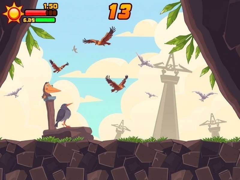 A pixel art style bird flying through green pipes, representing the Flappy Bird game