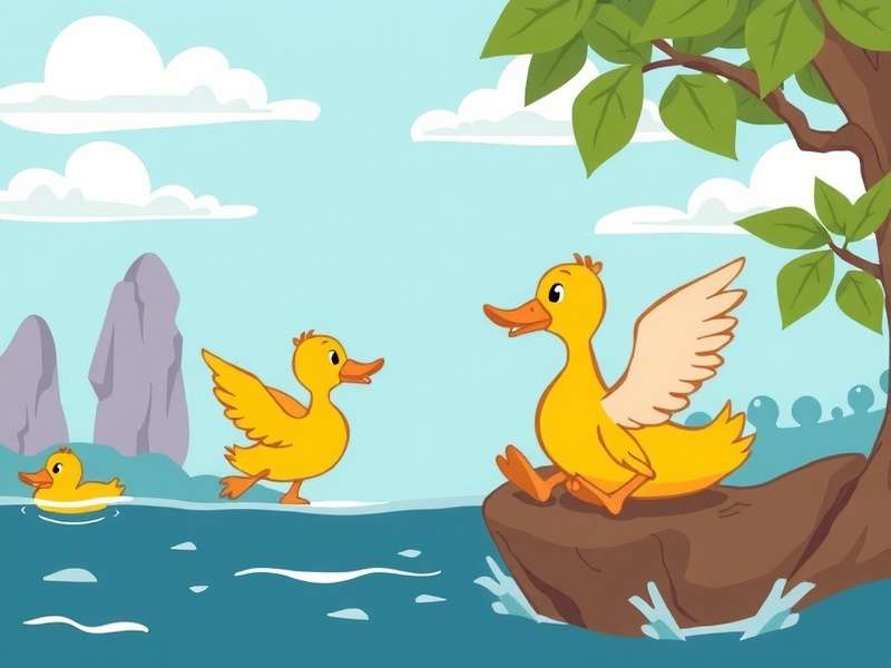 Screenshot of Flappy Duck gameplay showing a yellow duck navigating green pipes