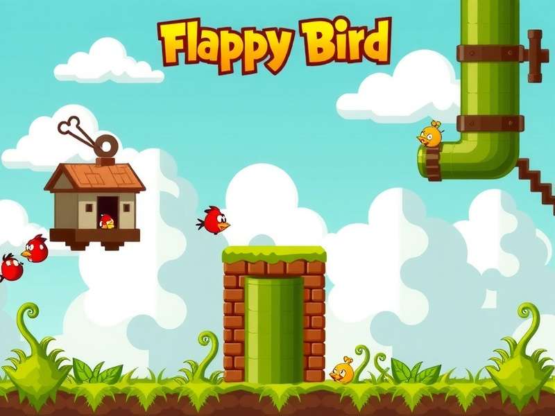 Flappy Bird gameplay on multiple devices - laptop, phone, tablet