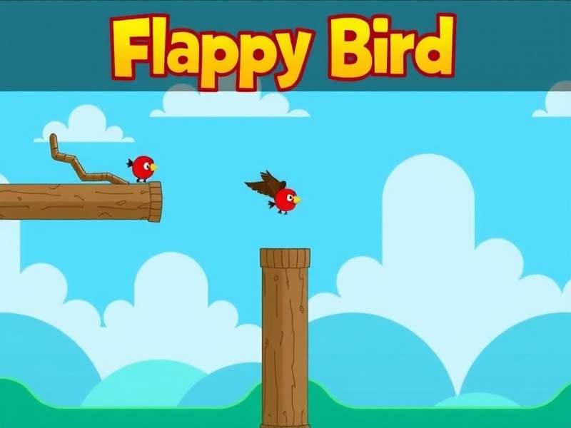 Flappy Bird Gameplay Screenshot showing the bird navigating green pipes