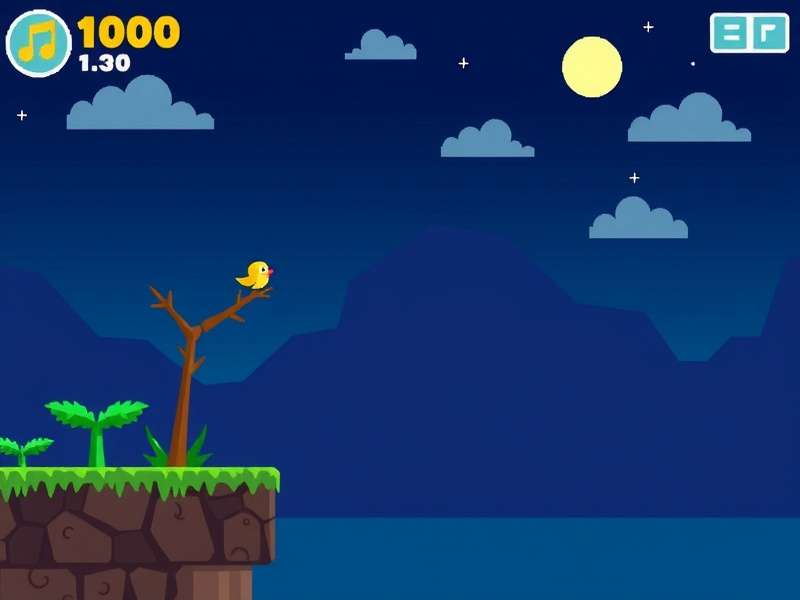 Close-up of a smartphone displaying Flappy Bird gameplay, showing the yellow bird mid-flight between green pipes.