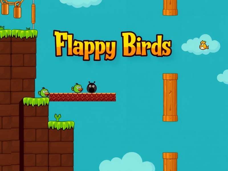 Flappy Bird gameplay screenshot showing yellow bird between green pipes