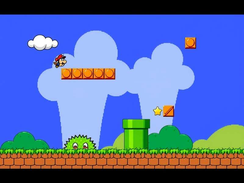Flappy Bird Mario gameplay screenshot showing Mario character navigating pipes