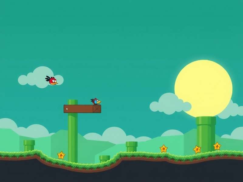 Person wearing VR headset playing Flappy Bird in virtual reality environment