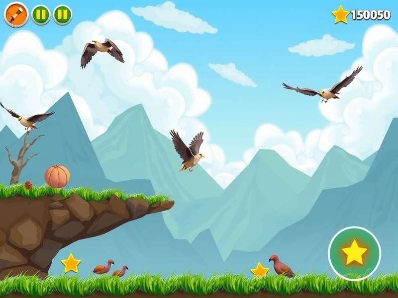 Screenshot of Flappy Bird (Flying Bird) gameplay showing the yellow bird navigating between green pipes