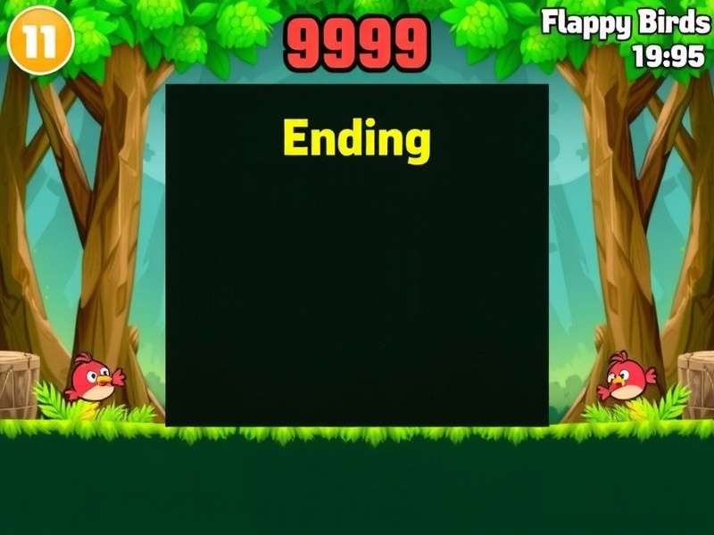 Flappy Bird game screenshot showing high score near 9999 with secret pipe pattern