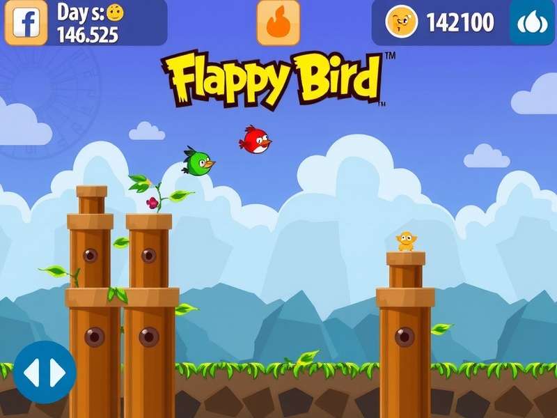 Screenshot of Flappy Bird Offline gameplay on a mobile phone
