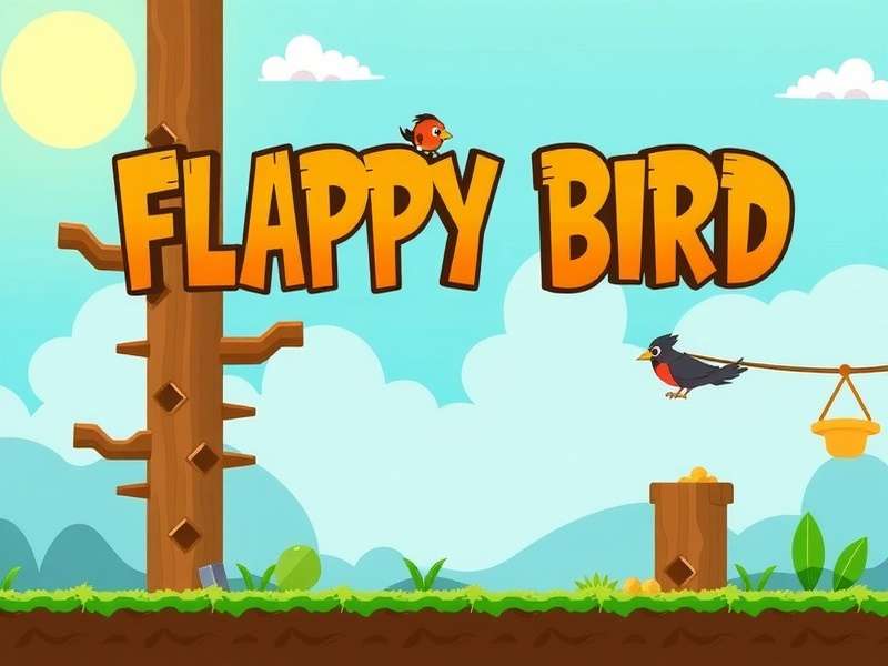 Flappy Bird Easy gameplay screenshot showing a bird flying through pipes