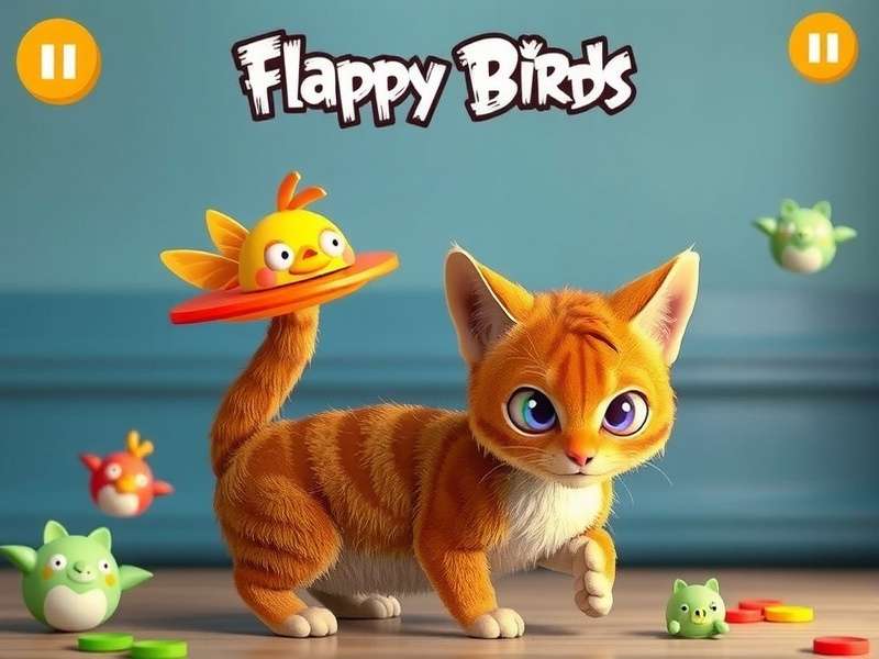 Flappy Bird Cat Toy in action with a playful cat