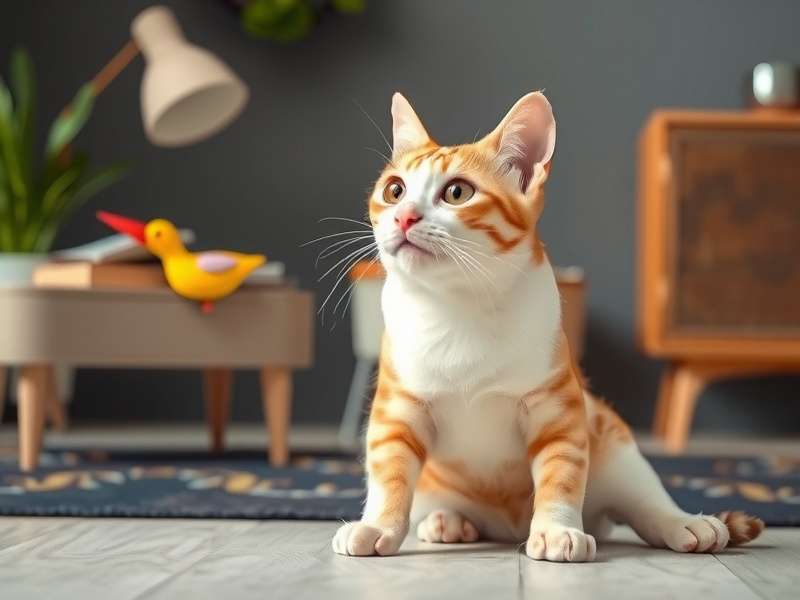 Flappy Bird Cat Toy with Simulated Chirping in action