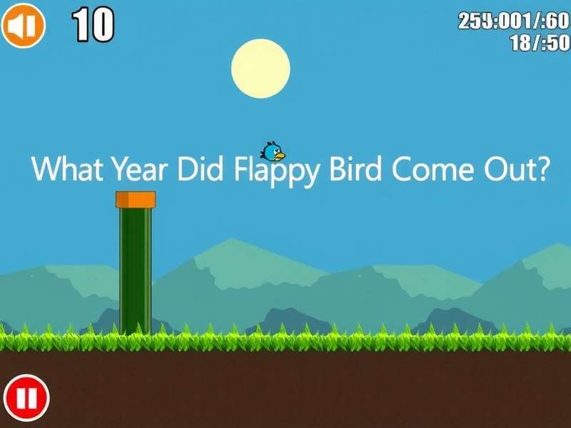 Flappy Bird game history banner showing the iconic yellow bird and green pipes with release year 2013