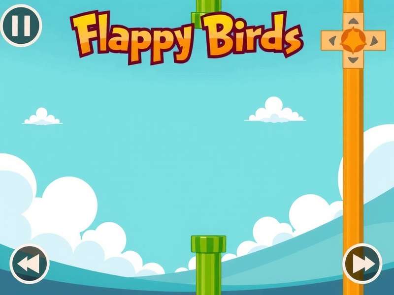 Flappy Birdy game character with iconic green pipes and golden bird