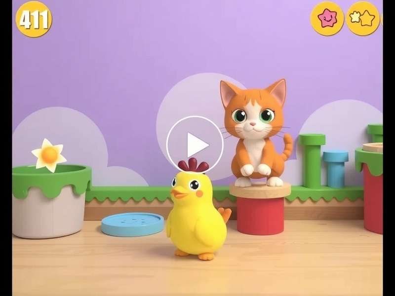 Flappy Bird Cat Toy Video — playful cat interacting with a feather toy inspired by the classic Flappy Bird game