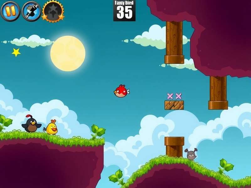 Flappy Bird game character and pipes illustration