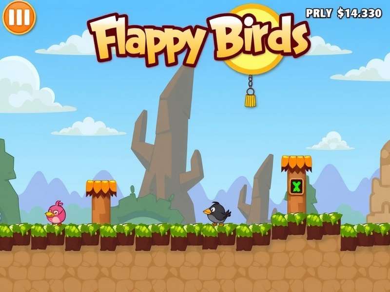 Flappy Bird pixel art background with retro pipes and golden bird, illustrating the Flappy Bird Game Background aesthetic