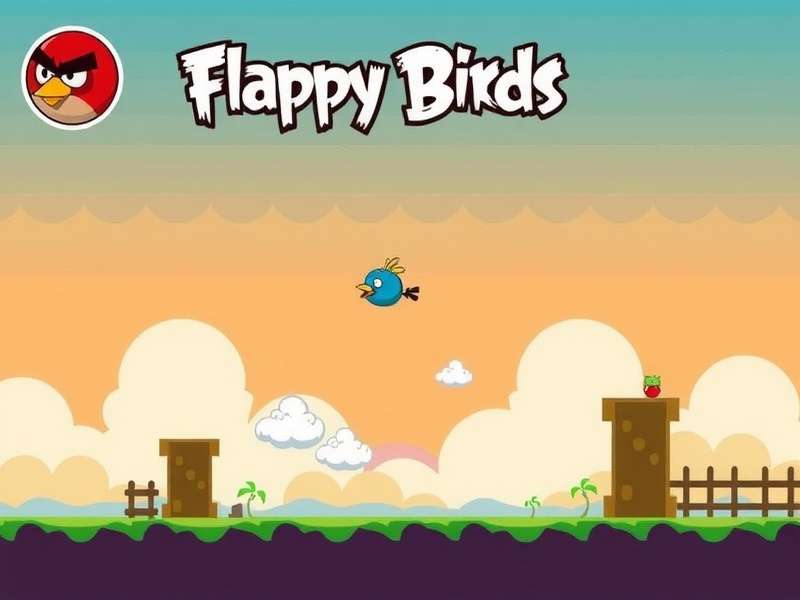 Flappy Bird gameplay showing the bird navigating through green pipes against a cyan sky