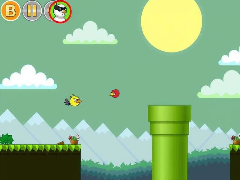 AI neural network learning to play Flappy Bird game with score display and training metrics