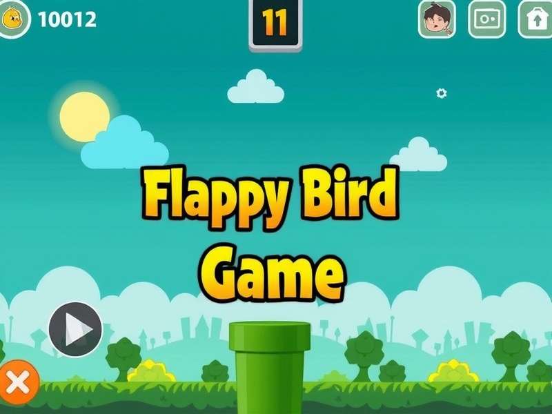 Flappy Bird gameplay screenshot showing the bird navigating through green pipes with score display